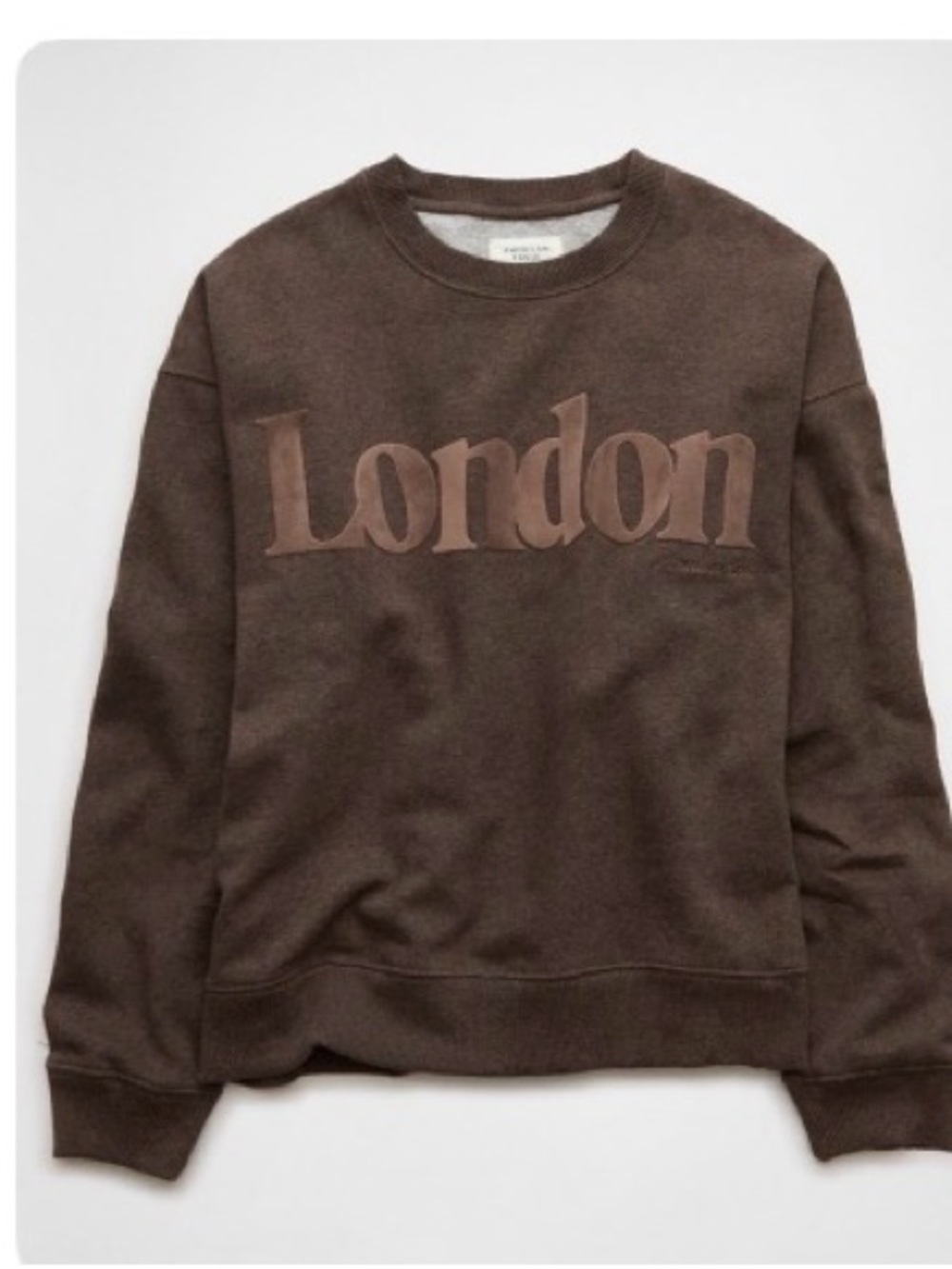 aerie Brown 'London' Graphic Crewneck Sweatshirt